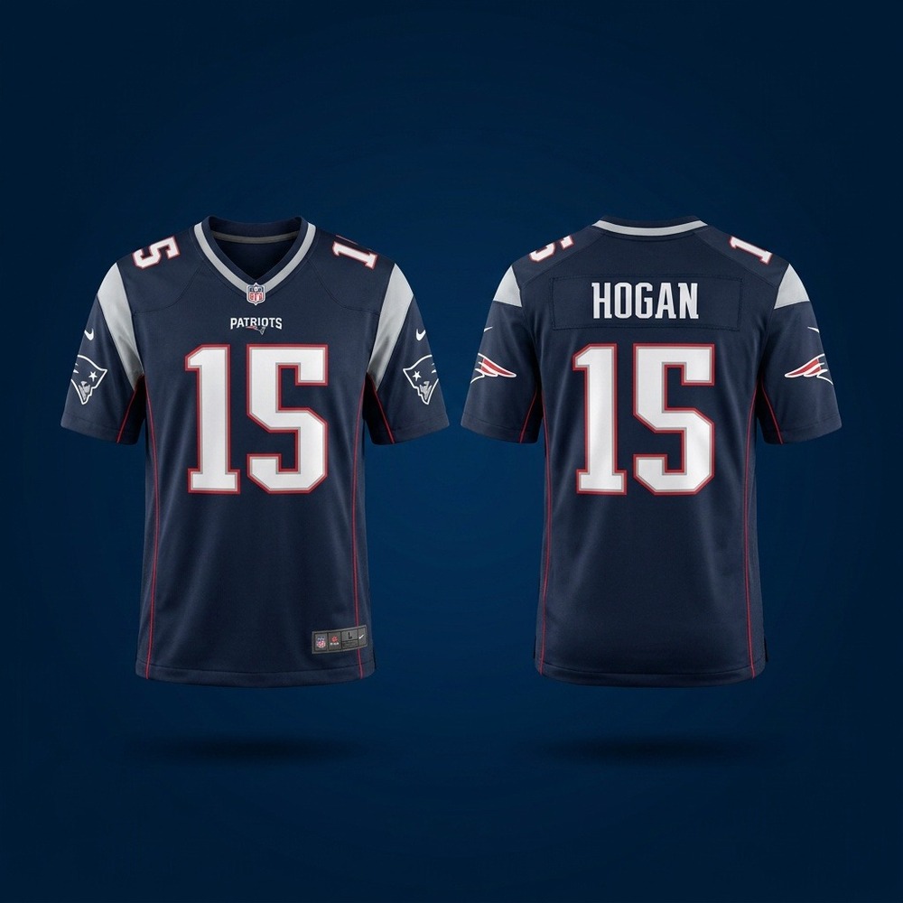 Nike New England Patriots Chris Hogan #15 Game Jersey Navy Blue Youth L